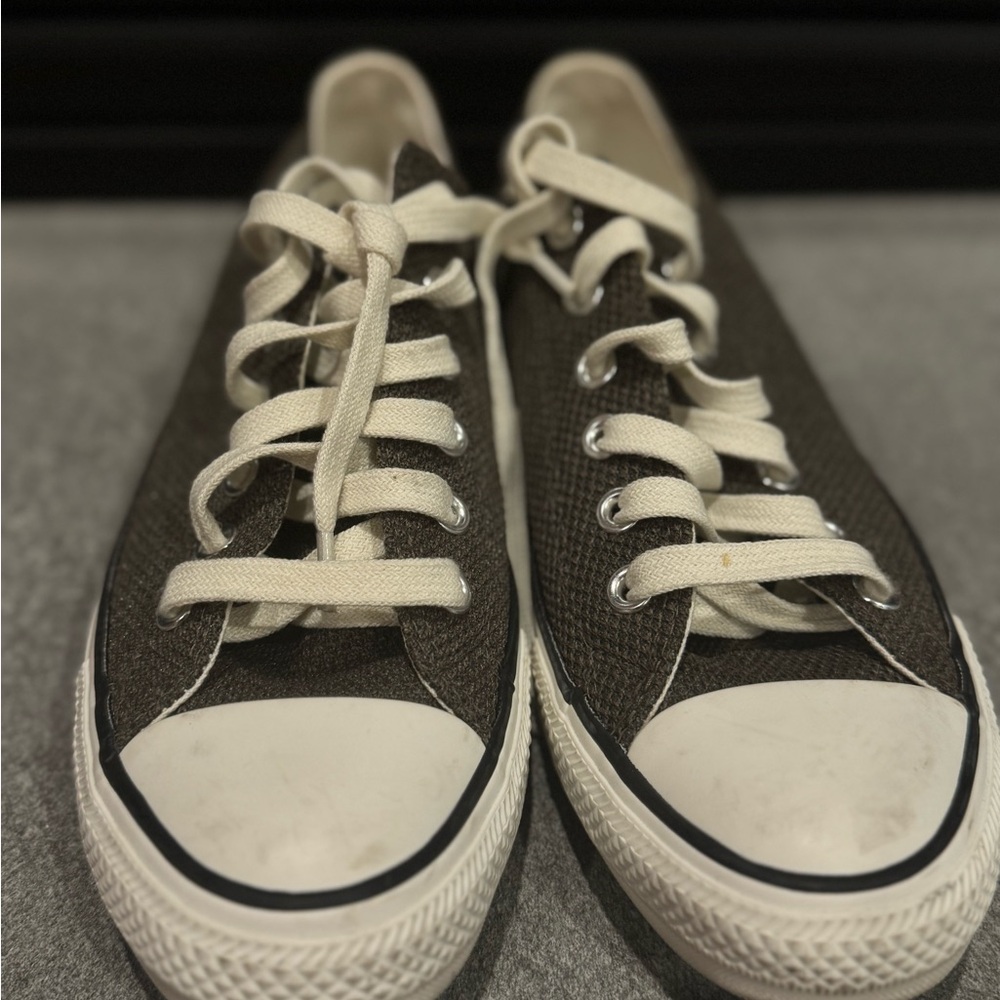 Converse Olive Garden Canvas Sneakers with White Accents